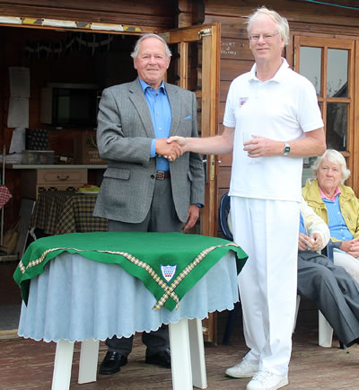 David Edwards winner of ----- 
congratulated by Howard Rosevear (President)